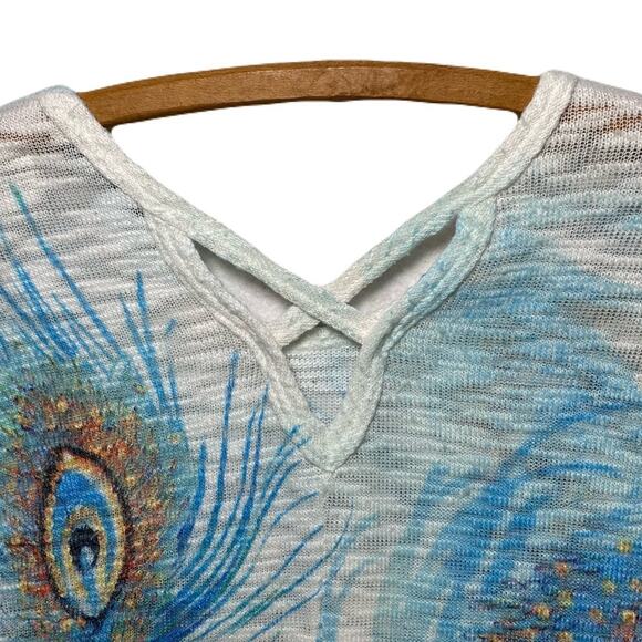 COCOS CLOZET Peacock Feather Design Top Women’s Size M - Picture 5 of 10